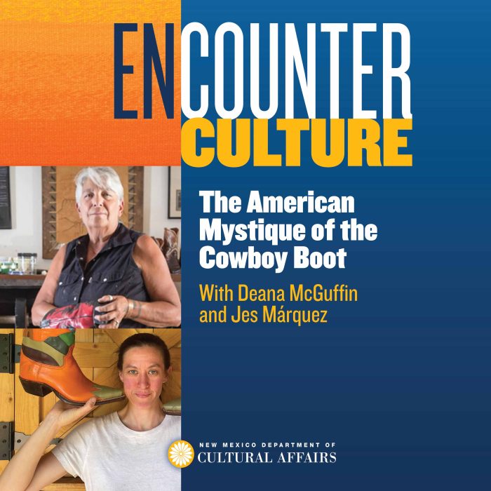 podcast cover featuring logo and two portraits